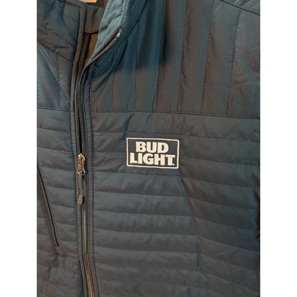 Storm Creek Women’s Size 2XL XXL Bud Light Puffer Vest Jacket Blue Sleeveless - Picture 2 of 7